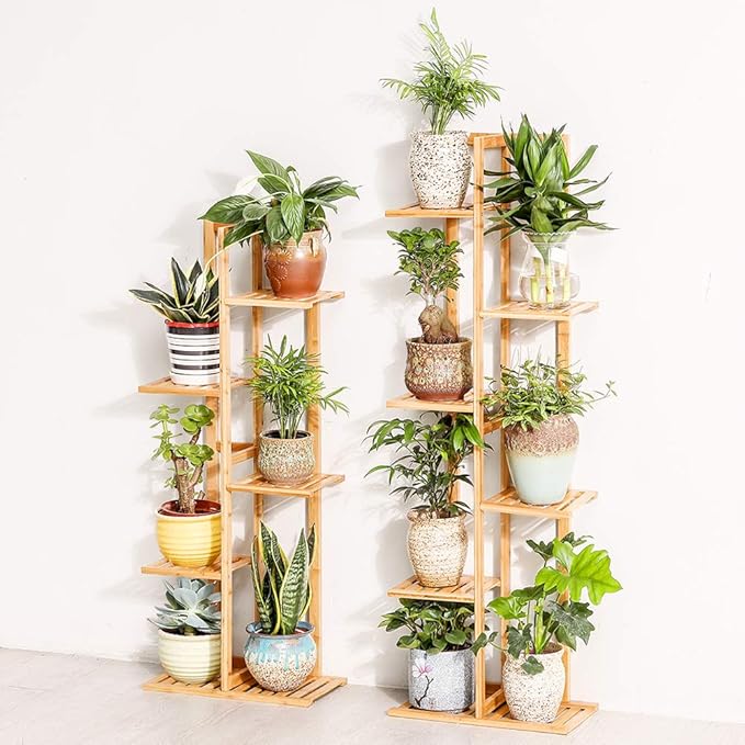 Bamboo 6 Tier 7 Potted Plant Stand Rack Multiple Flower Pot Holder Shelf Indoor - Image 4