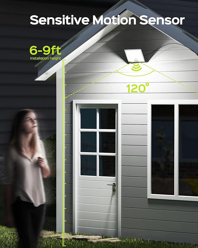 JACKYLED Motion Solar Lights Outdoor, 113 LED Cool White Bright Solar Flood - Image 5