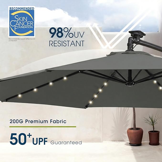 wikiwiki 10ft Solar LED Patio Umbrella - Image 4