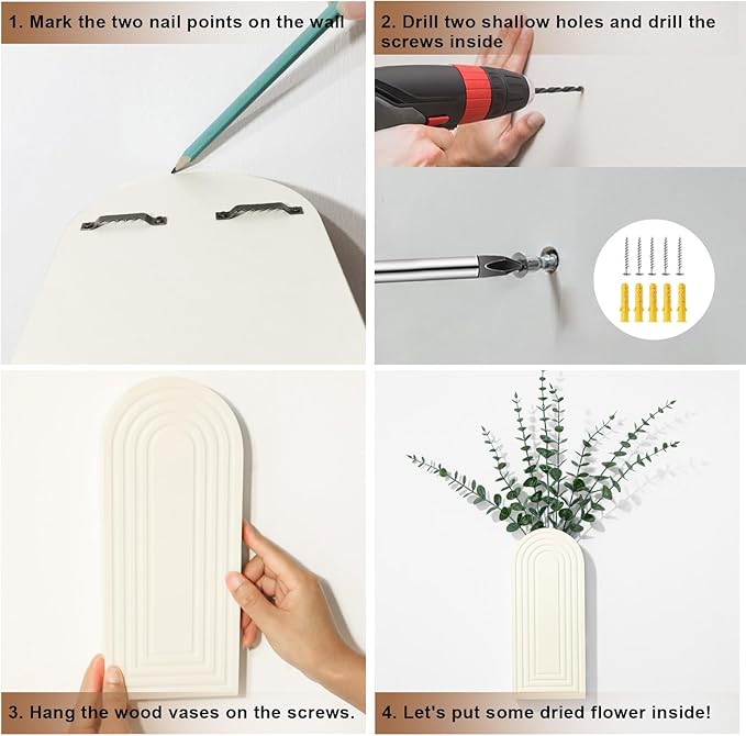 Wooden Wall Art Decor: Wall Vases - Image 8