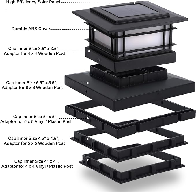 Dynaming 8 Pack Solar Post Cap Lights Outdoor - Image 3