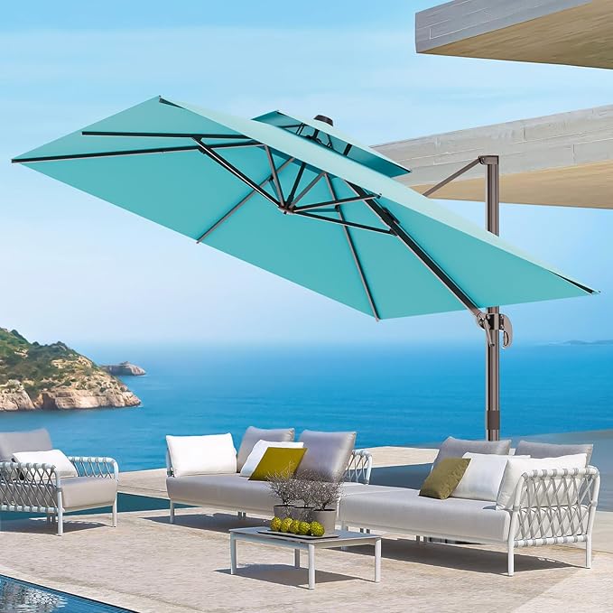 9' X 12' Double Top Cantilever Patio Umbrella by ORYNTREX