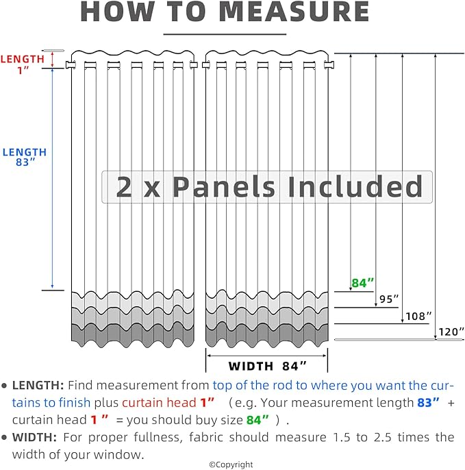 Outdoor Indoor Curtains W84 x L108 - Image 5