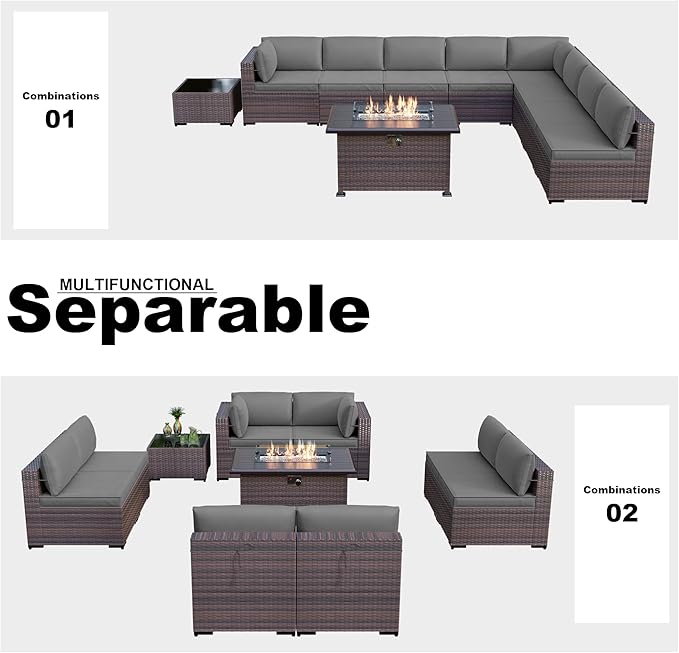 Kullavik 10 Pieces Outdoor Patio Furniture Set - Image 7