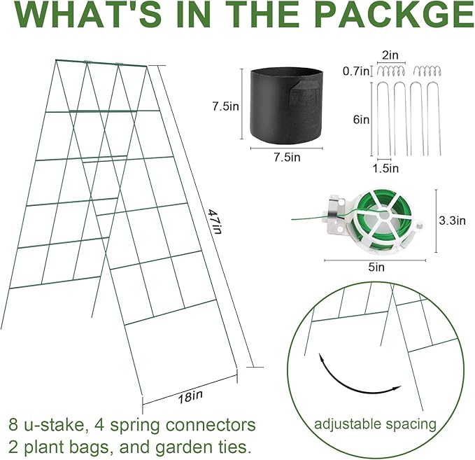 Cucumber Trellis for Raised Bed, Garden Trellis for Climbing Plants Outdoor - Image 3