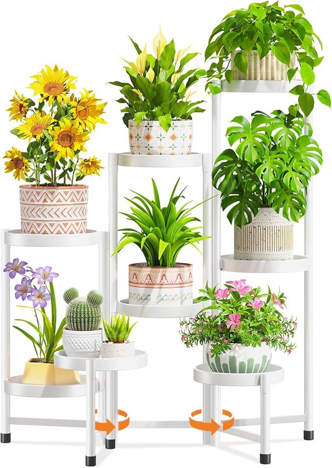 LASZOLA 8 Tiered Folding Tall Plant Stand Indoor by LASZOLA