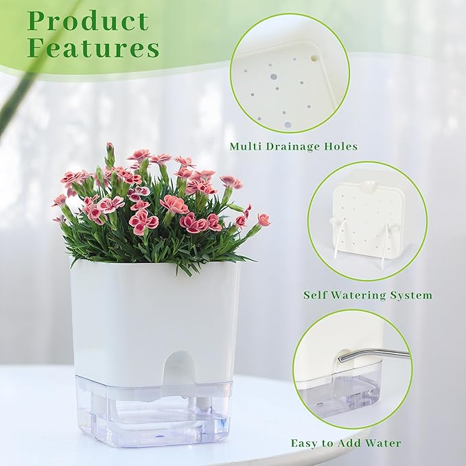 FAMZ Self Watering Planters 4 Pack，Self Watering Pots - Image 5