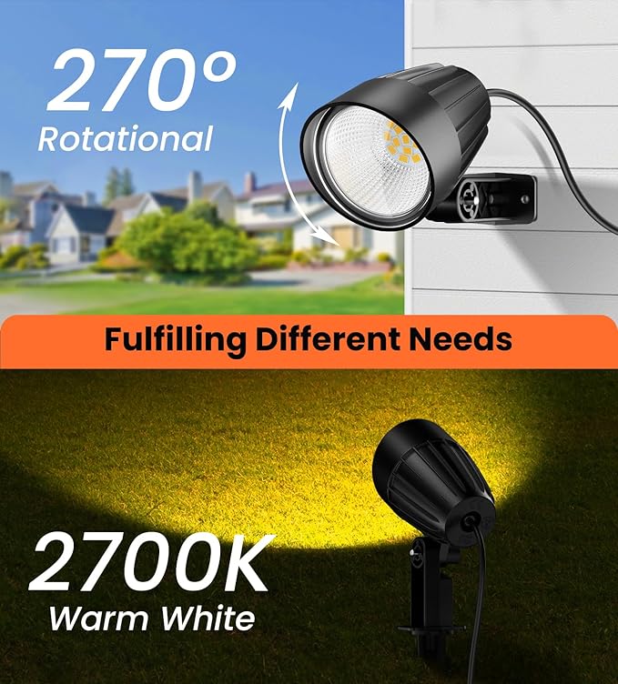 MEIKEE 7W 800lm Low Voltage Landscape Lights, 12V 24V LED Landscape Lighting - Image 3
