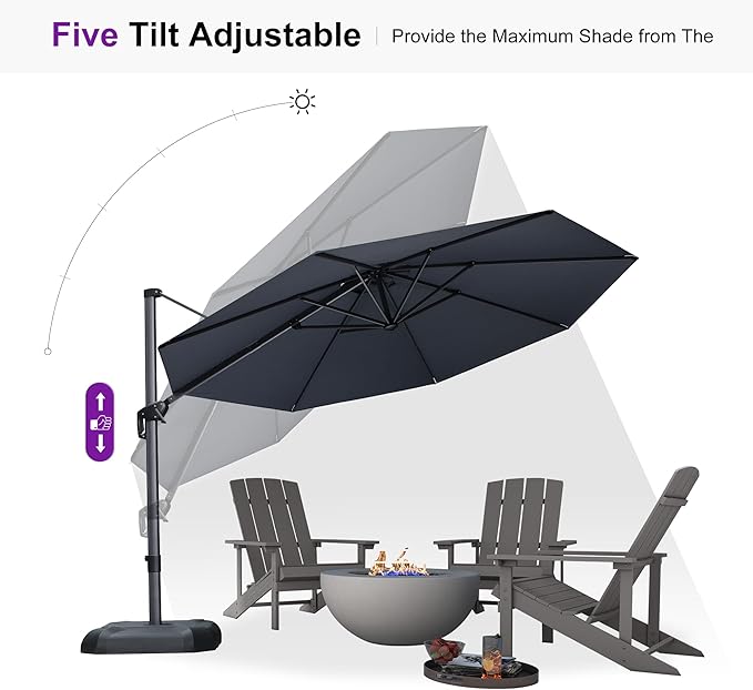 PURPLE LEAF 11 Feet Patio Umbrella - Image 8