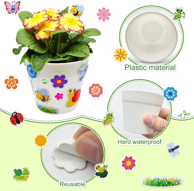 Cinrobiye 30 Set Garden Paper Pot Craft Kit，DIY Flower Plant Crafts - Image 3
