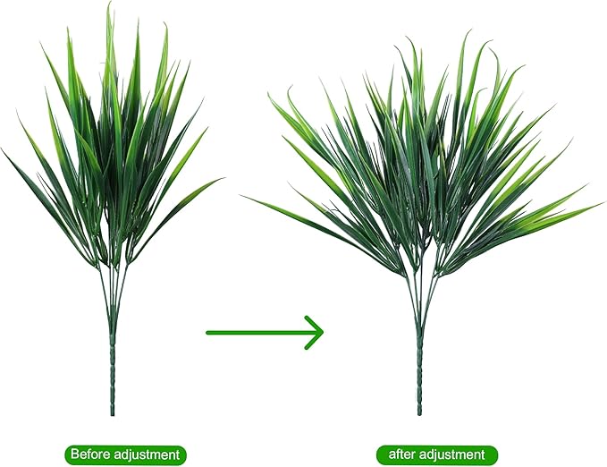 12Pcs Artificial Plants Outdoor Fake Plastic Grass Spring Decoration UV - Image 8