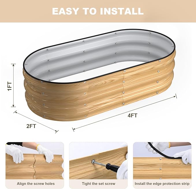 4x2x1FT Galvanized Raised Garden Beds, Raised Garden Bed - Image 4