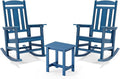 LUE BONA Outdoor Rocking Chairs Set, HDPS Poly Porch Rockers by LUEBONA