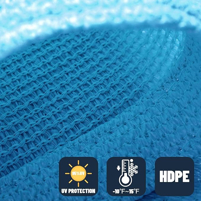 SUNNY GUARD Sun Shade Sail 10' x 13' Rectangle Turquoise Blue UV Block Sunshade - Image 4