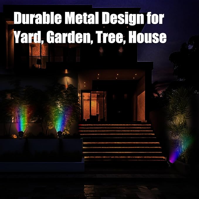 Color Spot Light Outdoor 2-Pack, 120V 12W Waterproof LED Landscape Spotlights - Image 6