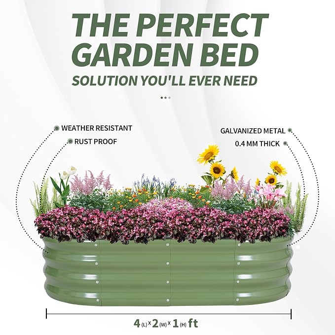 1MORE Galvanized Raised Garden Bed- Planter Garden Boxes Outdoor, Raised Beds - Image 7