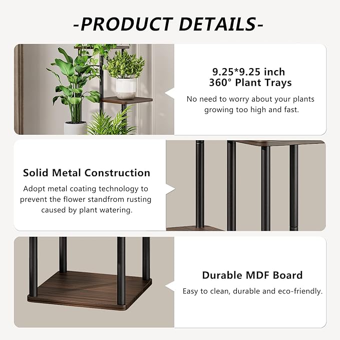 AZERPIAN Plant Stand 5 Tier Indoor Metal Flower Shelf - Image 5