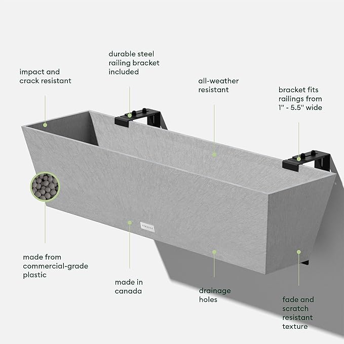 Veradek Pure Series Railing Planter - Image 3