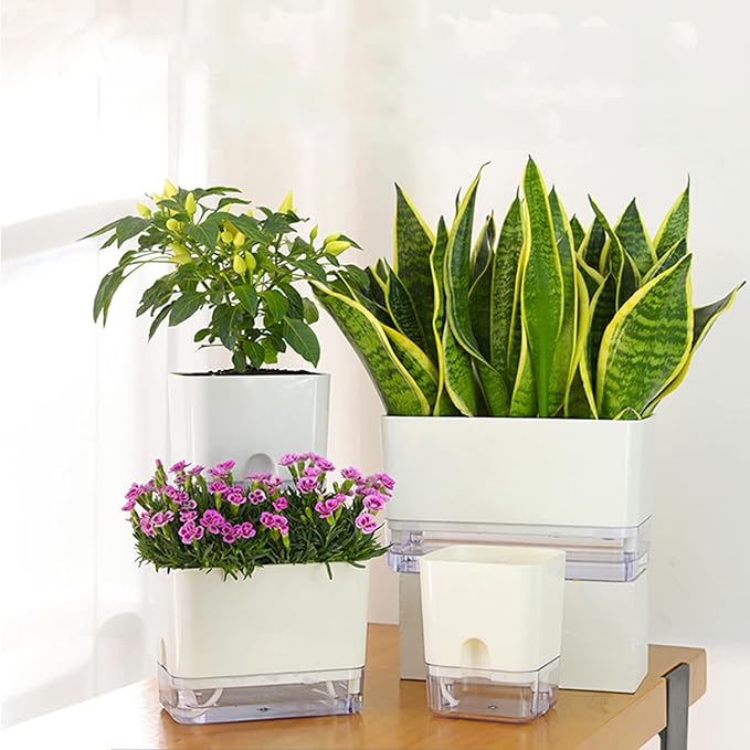FAMZ Self Watering Planters 4 Pack，Self Watering Pots - Image 2