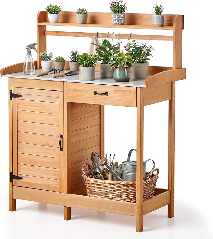 VEVOR Potting Bench Table, 3-in-1 Outdoor Gardening Wooden Workstation by VEVOR