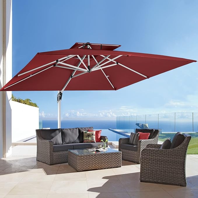 ABCCANOPY Patio Umbrella Cantilever Double Top Outdoor Offset Umbrella - Image 2