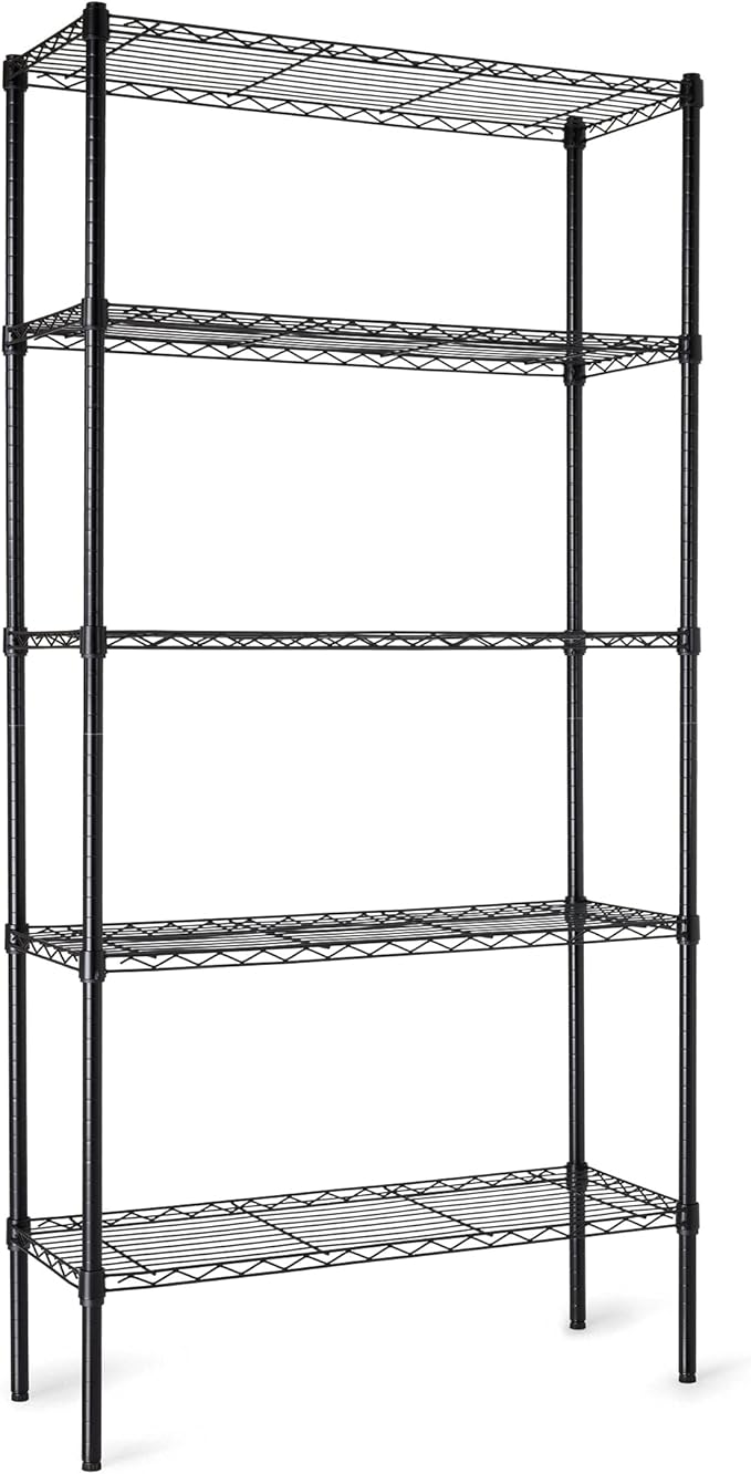 Amazon Basics 5-Shelf Adjustable Heavy Duty Steel Wire Storage Shelves by AmazonBasics