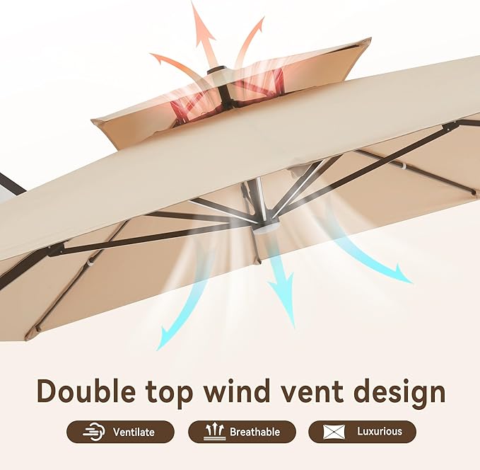 10 X 13 FT Cantilever Outdoor Patio Umbrella - Image 6