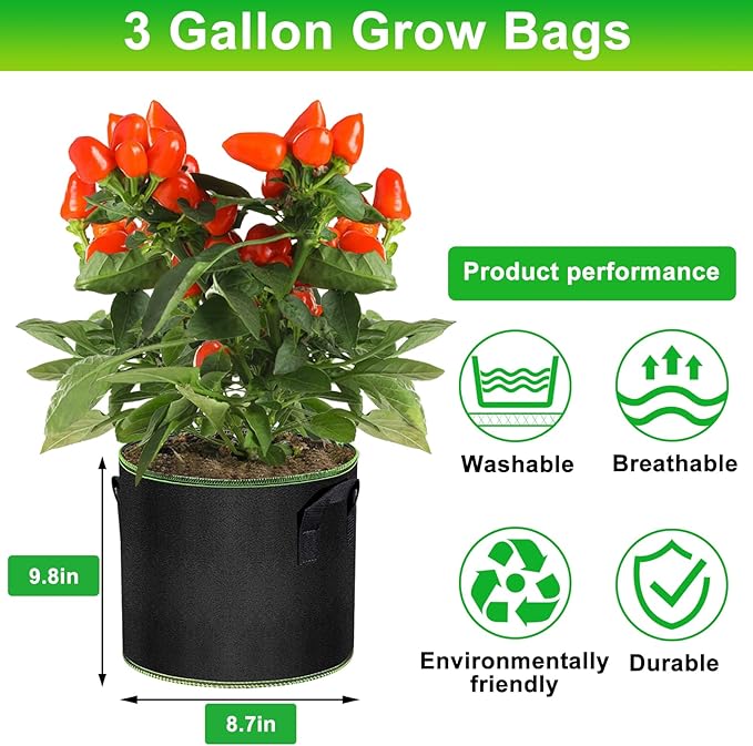 3 Gallon Grow Bags 6 Pack - Image 5