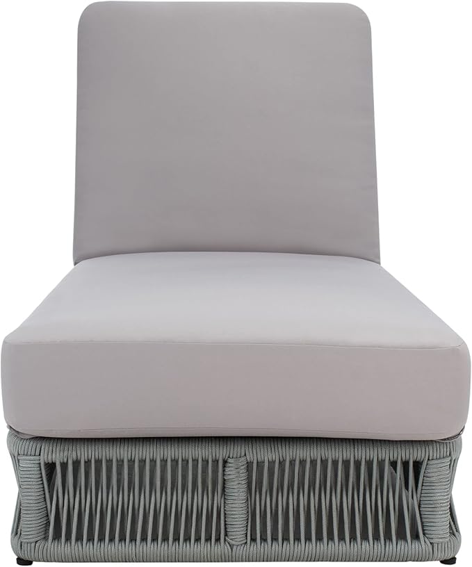 SAFAVIEH Outdoor Collection Gillian Grey Rope/Grey Cushion Chaise Lounge Chair by SAFAVIEH