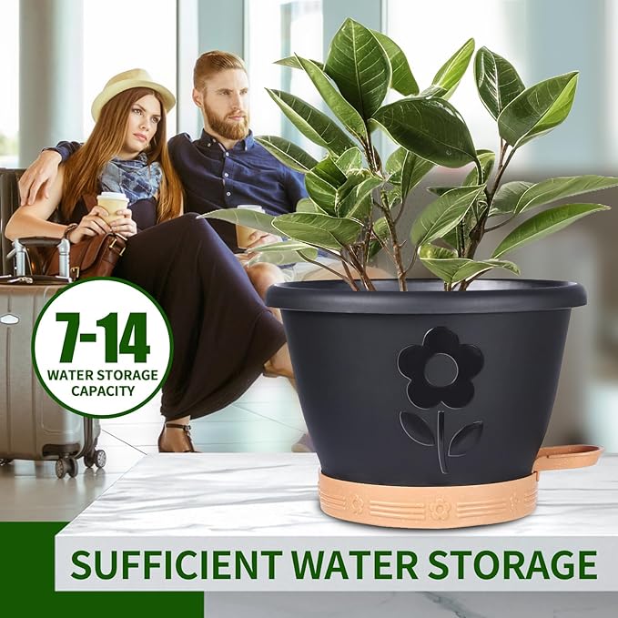 Plant Pots, Flower Pots for Indoor/Outdoor Plants, Self Watering Plastic - Image 6