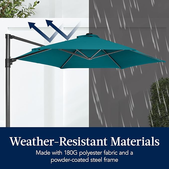 Best Choice Products 10ft Offset Cantilever Hanging Market Patio Umbrella - Image 5