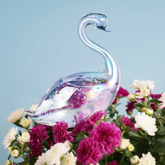 NiHome Glass Plant Self Watering Bulbs 3-Pack Iridescent Pearl Home Potted - Image 4