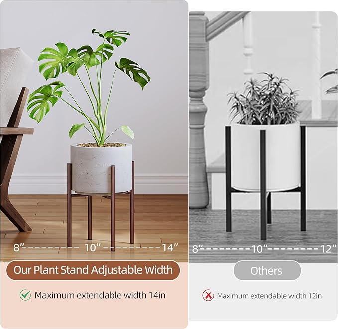 Plant Stand Indoor for 2 Height Options, Mid Century Modern Outdoor Planter - Image 5
