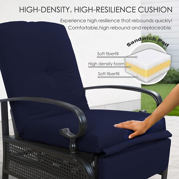 Kozyard Adjustable Outdoor Reclining Lounge Chair, Cushioned Patio Chaise Lounge - Image 3