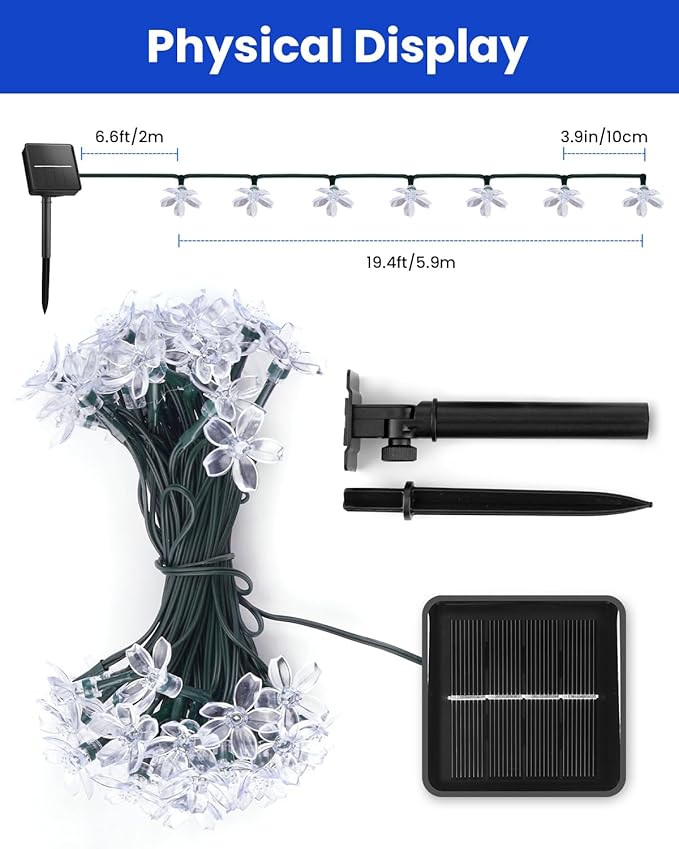 Brightown 60 LED Solar Flower String Lights - Image 3