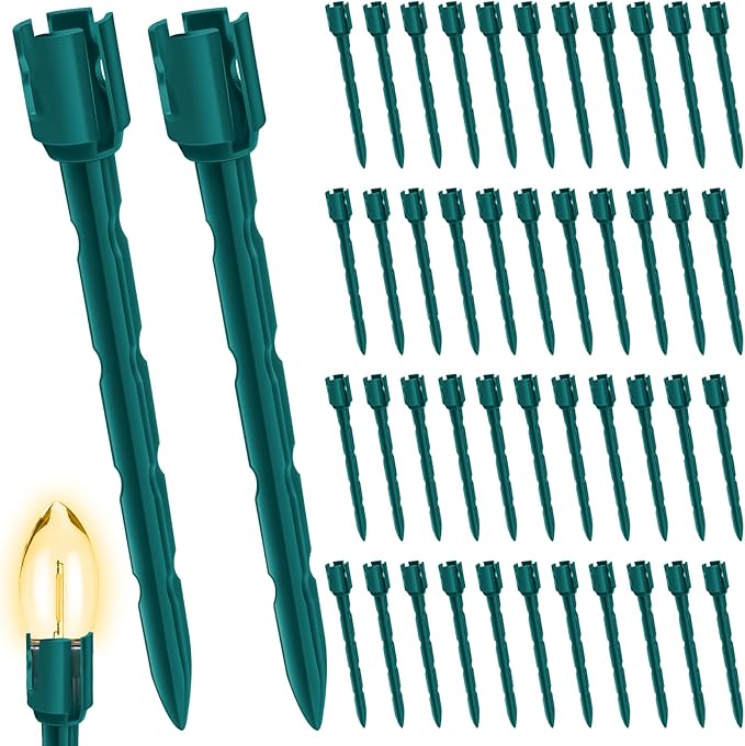 60 Pcs 7.5 Inch Christmas Light Stakes, Christmas Yard Stakes by Unknown