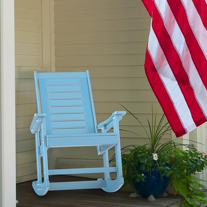 GREENVINES Outdoor Rocking Chairs | Set of 2 | Porch Rocker | HDPE Plastic | - Image 9