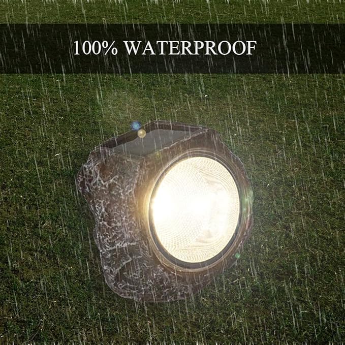 EiGreen 4 Pack Solar Garden Rock Lights Outdoor Decorative, 10 LED Waterproof - Image 6