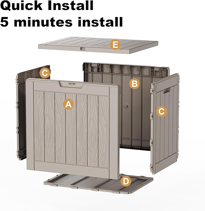 30 Gallon Outdoor Deck Box, Lockable Waterproof Outdoor Storage Boxes - Image 5