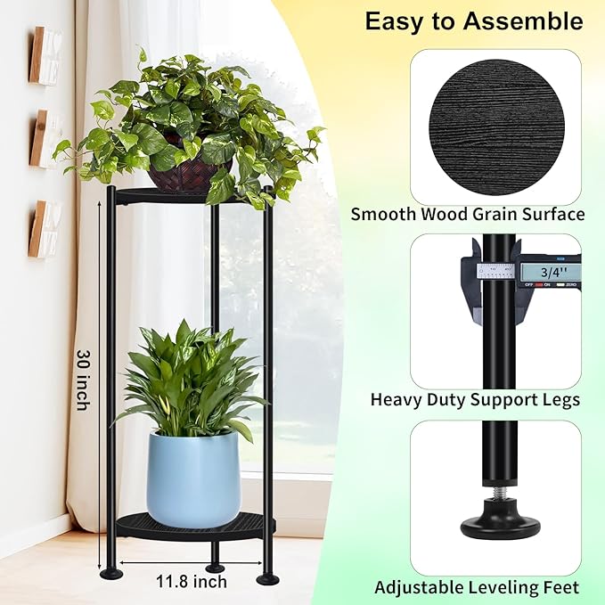 Plant Stand Indoor Outdoor, Heavy Duty Indoor Plant Shelf, 2 Tier Display Rack - Image 3