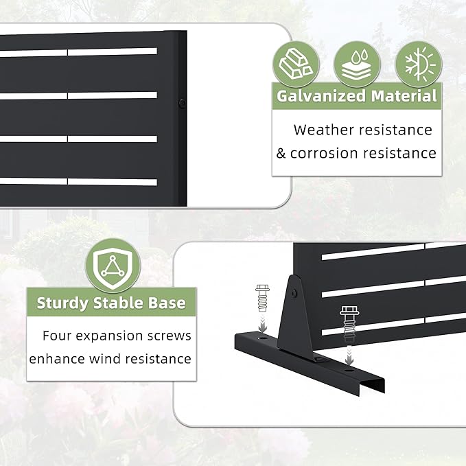 Casaphoria Metal Privacy Screen Outdoor, Louvered Black - Image 10