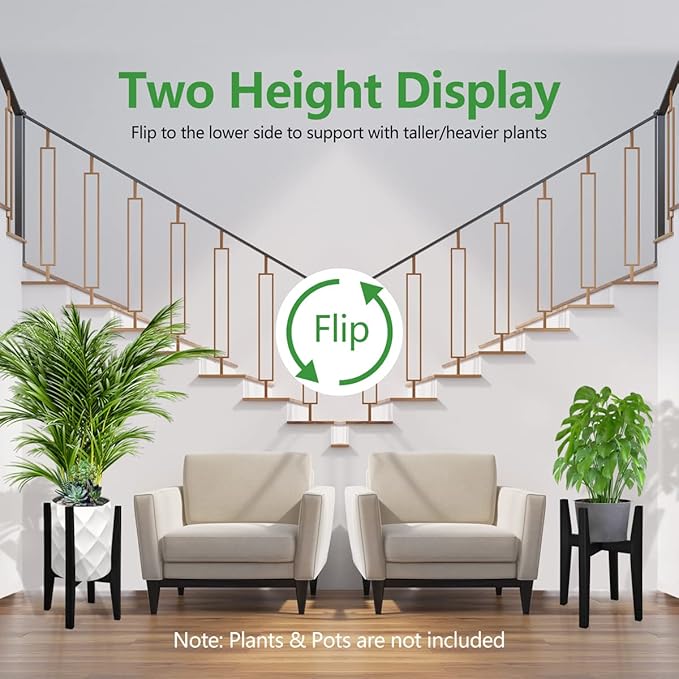 OERGKE Adjustable Plant Stand Indoor, Bamboo Mid Century Modern Plants Stands - Image 4
