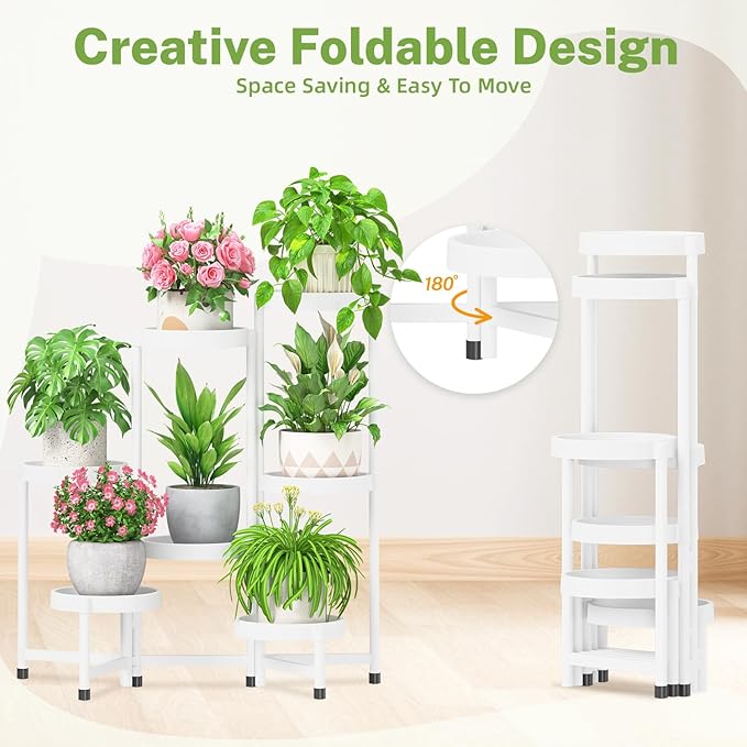 iDavosic.ly 7 Tier Folding Plant Stand Indoor Outdoor - Image 3