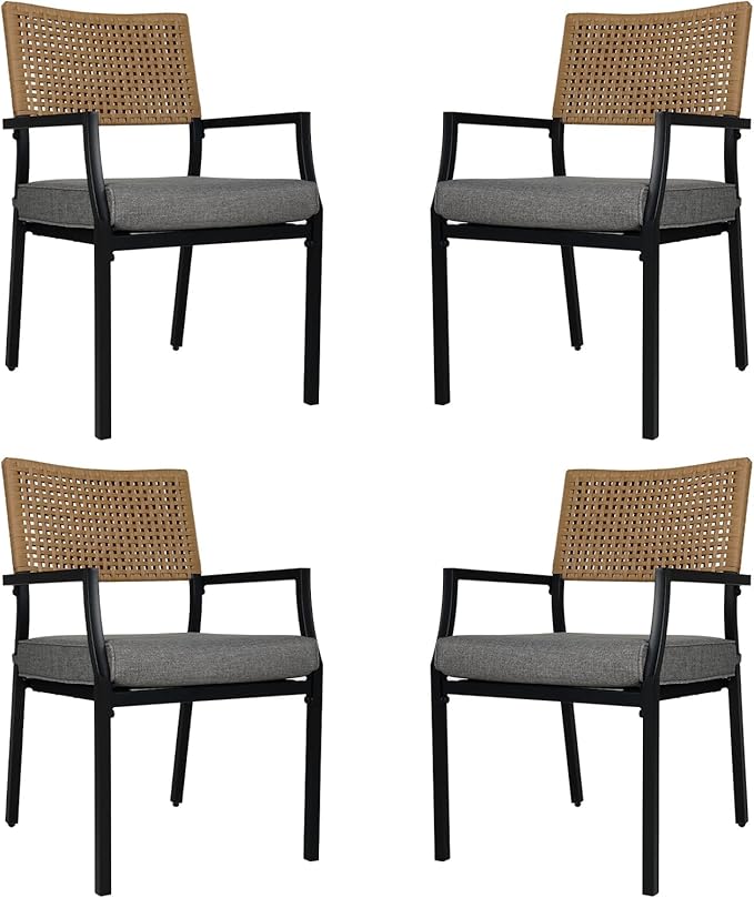 Grand patio Outdoor Dining Chair Set of 4, 4 Pieces Patio Dining Chairs by GrandPatio