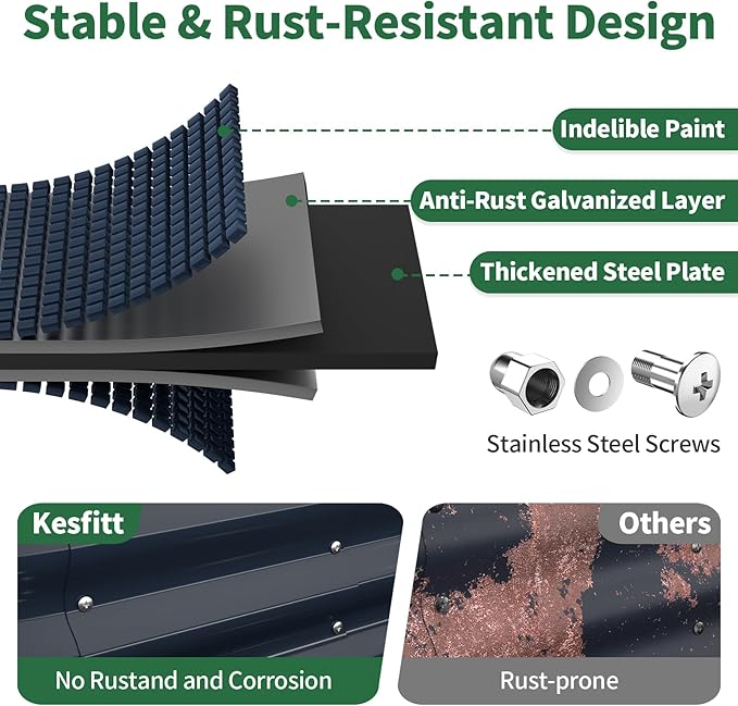 Kesfitt Raised Garden Bed, Oval Open-Bottom Design, 12-Inch Deep - Image 2