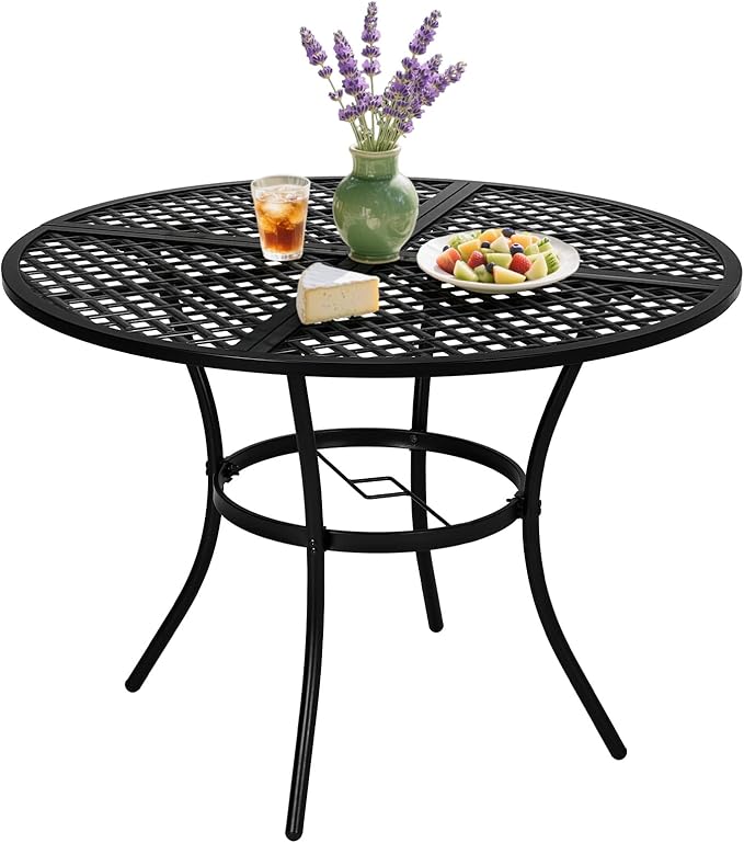 VINGLI 42" Round Outdoor Dining Table by VINGLI