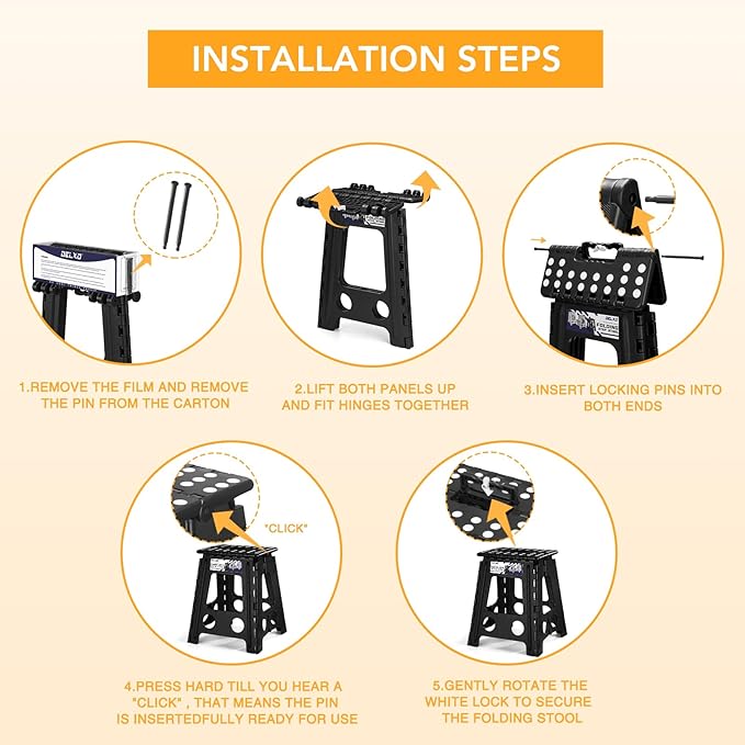 Delxo 16 Inch Folding Step Stool, Foldable Stool - Image 8