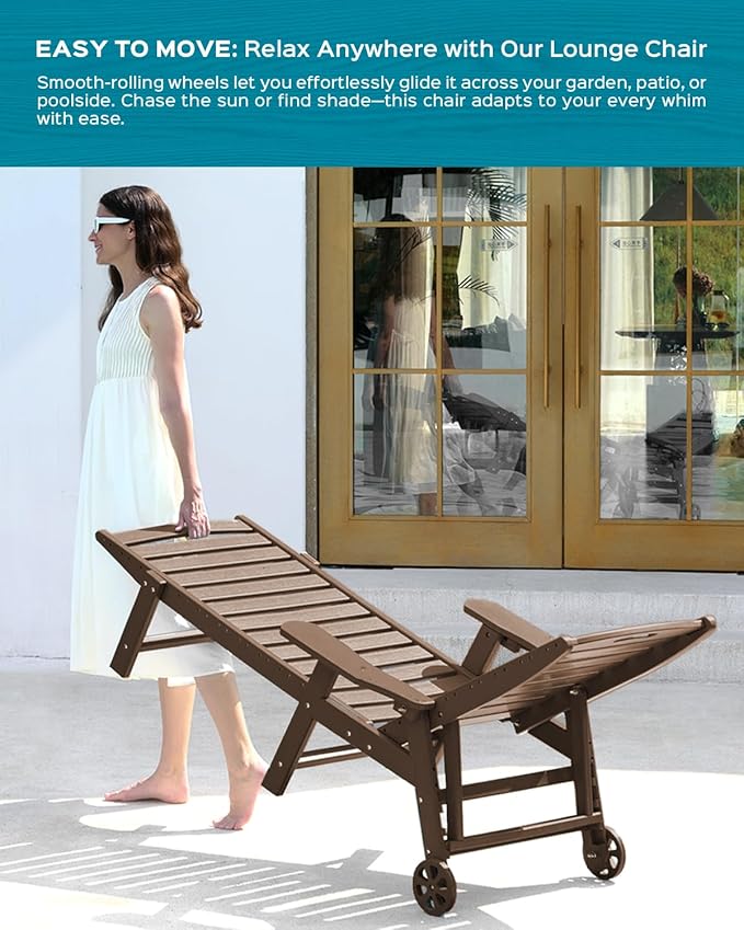 Ciokea Outdoor Chaise Lounge Chair Set of 2, Patio Lounge Chairs - Image 6