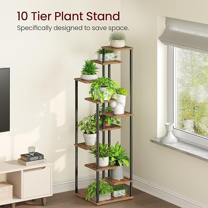 10 Tier Plant Stand Indoor, Tiered Corner Plant Shelf Flower Stand - Image 5