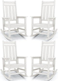 KINGYES Oversized Outdoor Rocking Chair Set of 4, All-Weather Patio Rocking by KINGYES